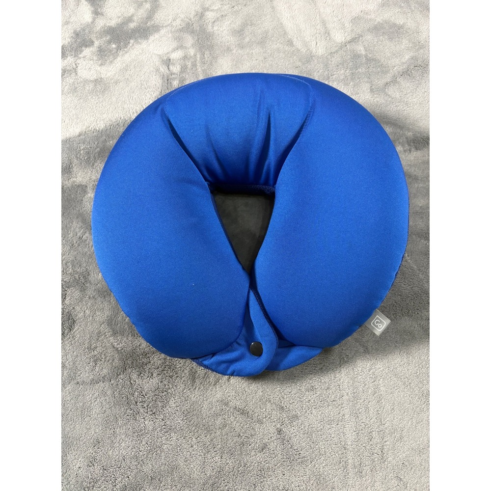 Go Travel Unisex Neck Pillow One Size Blue Dual Texture Snap Closure